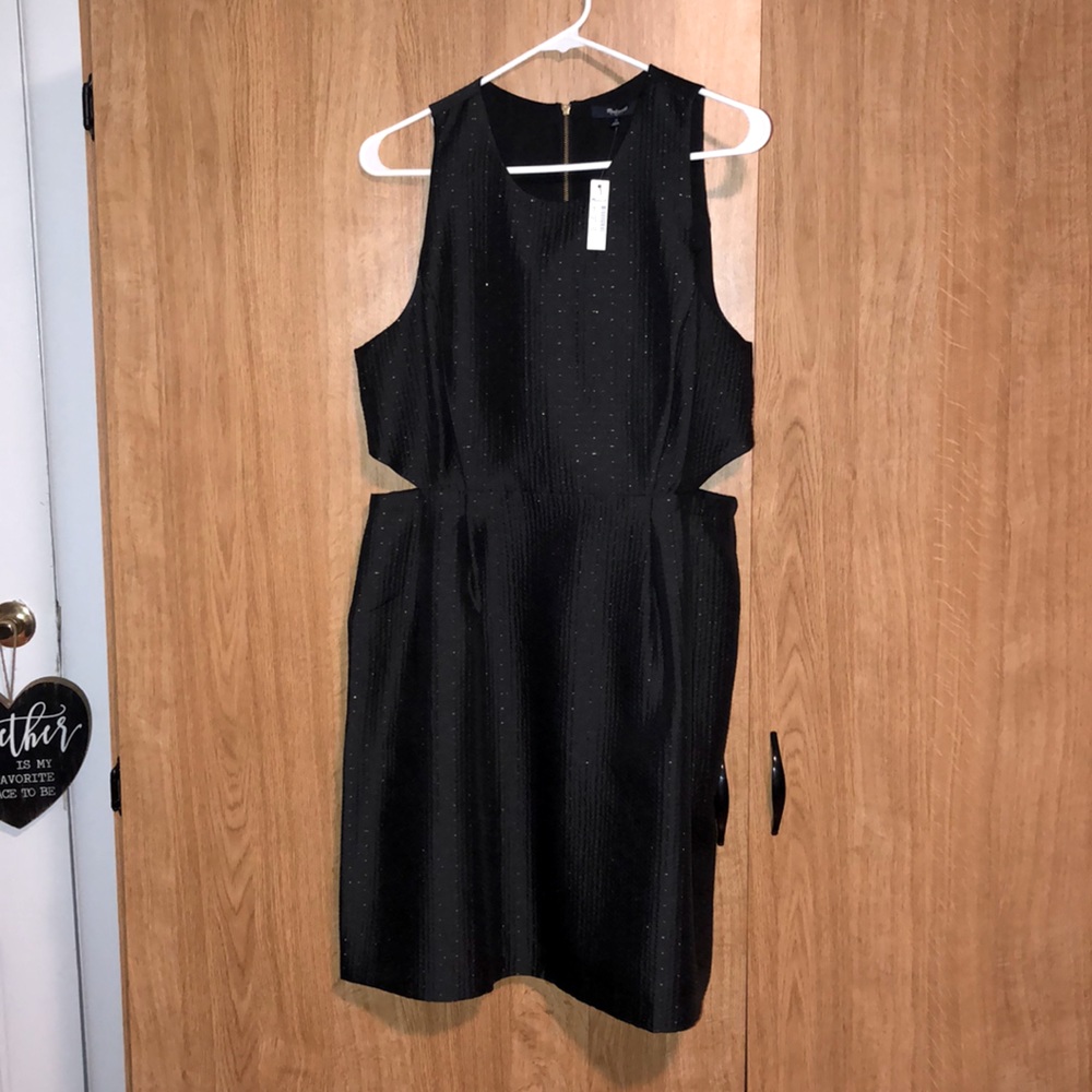Madewell side cut out pocket dress black size 12